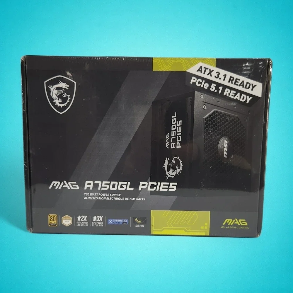 New MAG A750GL PCIE5 Compact Gaming PSU, 750 Watt Power Supply